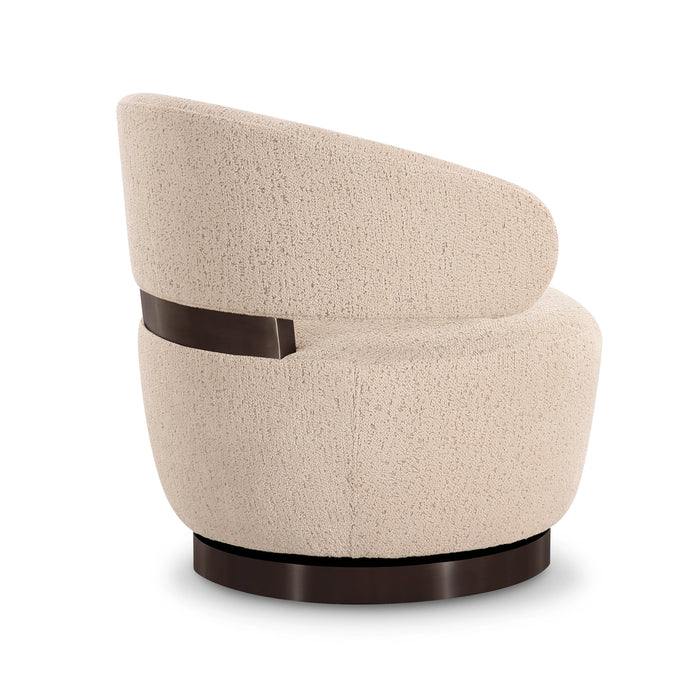 Austin Cream Performance Boucle Swivel Accent Chair