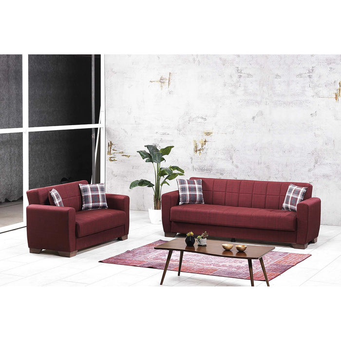 Ottomanson Barato Collection Upholstered Convertible Loveseat with Storage