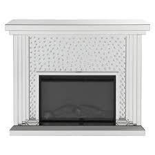 Acme Furniture Nysa Fireplace in Mirrored & Faux Crystals 90204 image