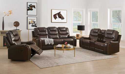 Braylon Brown PU Sofa+Loveseat (Motion) image