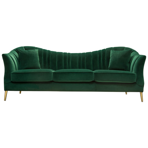 Ava Sofa in Emerald Green Velvet w/ Gold Leg by Diamond Sofa image