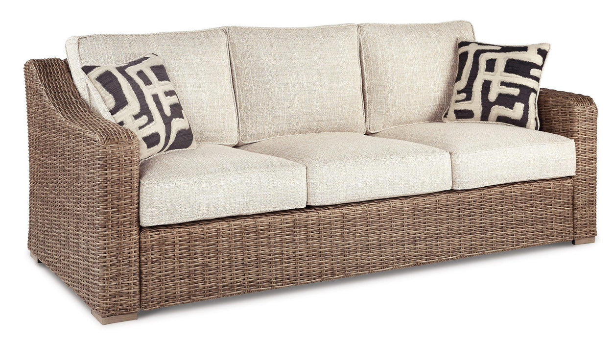 Beachcroft Outdoor Sofa, Lounge Chairs and Fire Pit - Home And Beyond