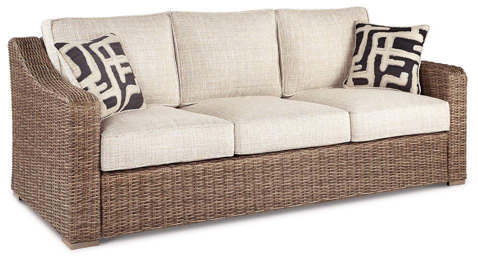 Beachcroft Outdoor Sofa, Lounge Chairs and Fire Pit - Home And Beyond