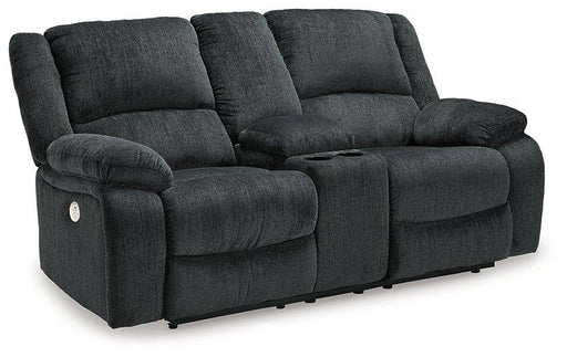 Draycoll Power Reclining Loveseat with Console - Home And Beyond