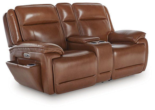 Healy Pier Power Reclining Loveseat with Console - Home And Beyond