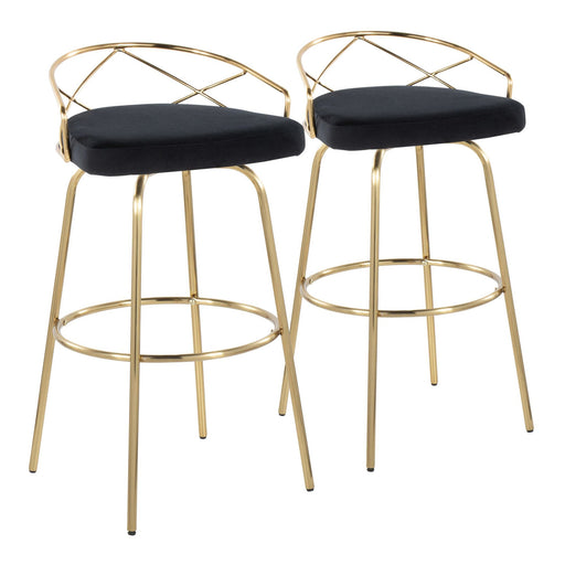 Charlotte Glam 30" Fixed-Height Barstool - Set of 2 image