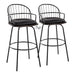 Riley Claire 30" Fixed-Height Barstool with Arms - Set of 2 image