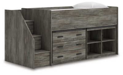 Frandern Loft Bed with Bookcase and Drawer Storage - Home And Beyond