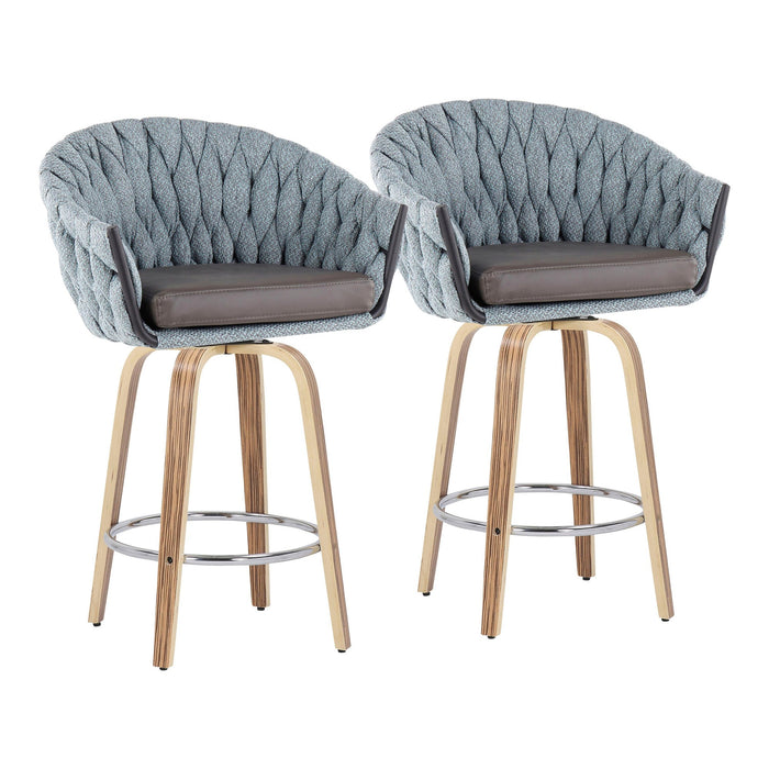Braided Matisse Fixed-Height Counter Stool - Set of 2 image