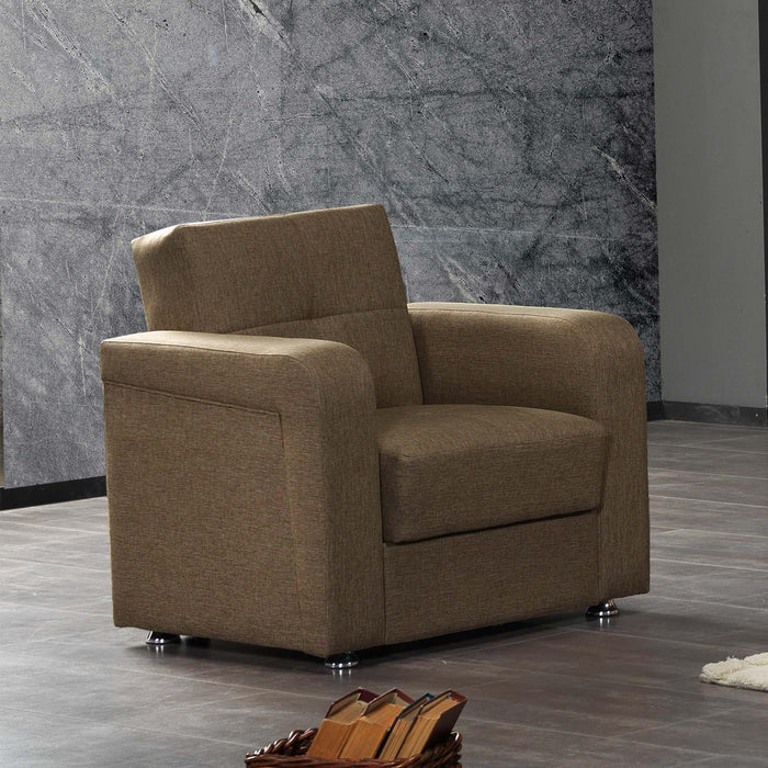Ottomanson Harmony Collection Upholstered Convertible Armchair with Storage