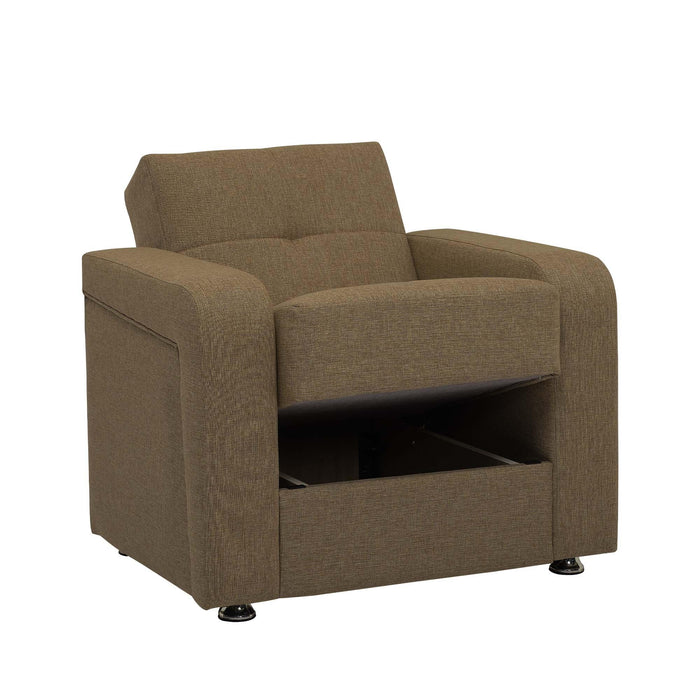 Ottomanson Harmony Collection Upholstered Convertible Armchair with Storage