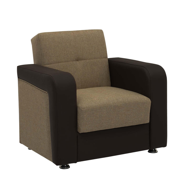 Ottomanson Harmony Collection Upholstered Convertible Armchair with Storage