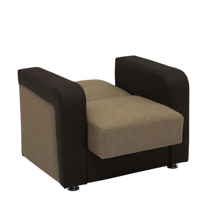 Ottomanson Harmony Collection Upholstered Convertible Armchair with Storage