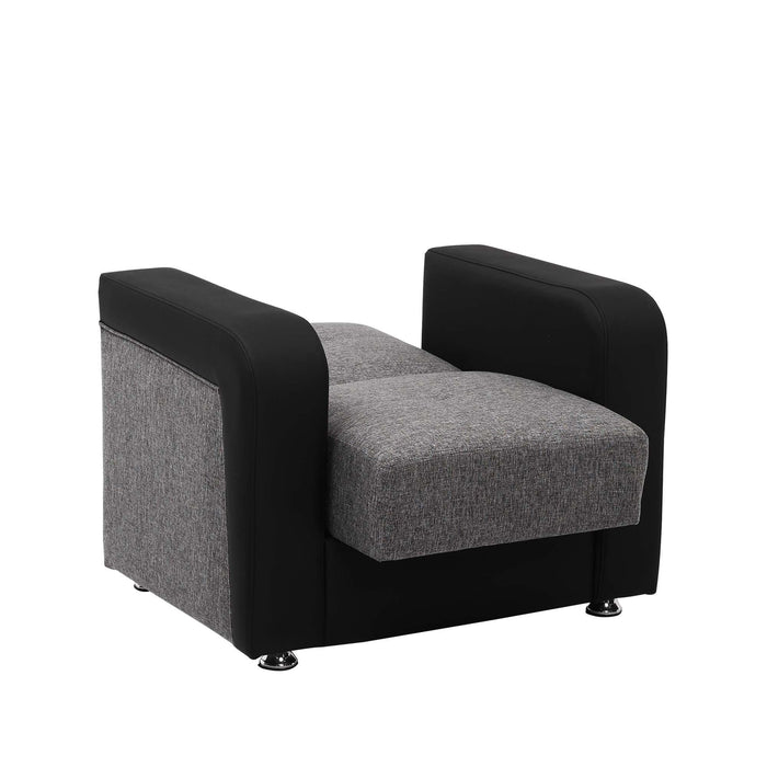 Ottomanson Harmony Collection Upholstered Convertible Armchair with Storage