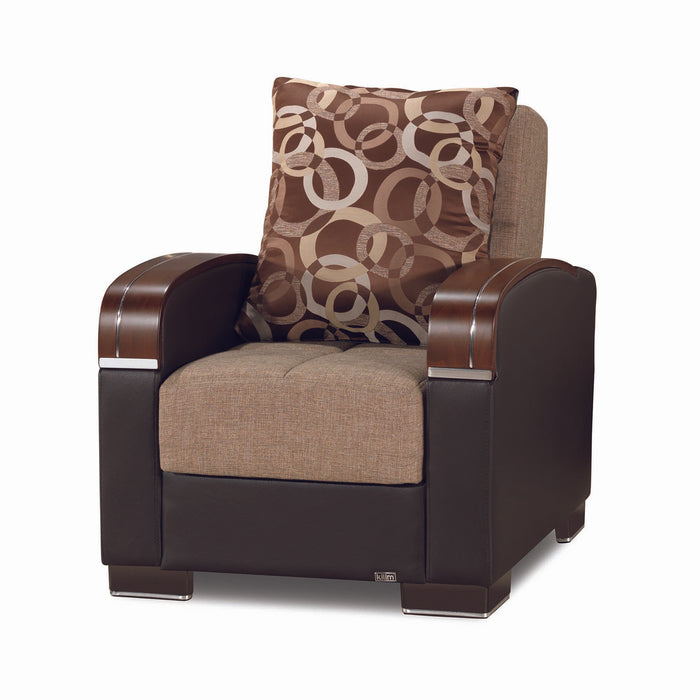 Ottomanson Mobimax Collection Upholstered Convertible Armchair with Storage