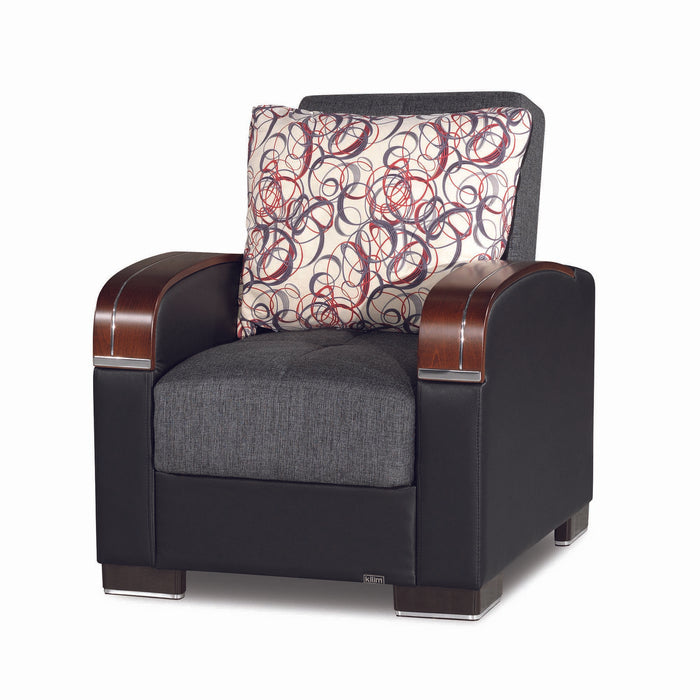 Ottomanson Mobimax Collection Upholstered Convertible Armchair with Storage