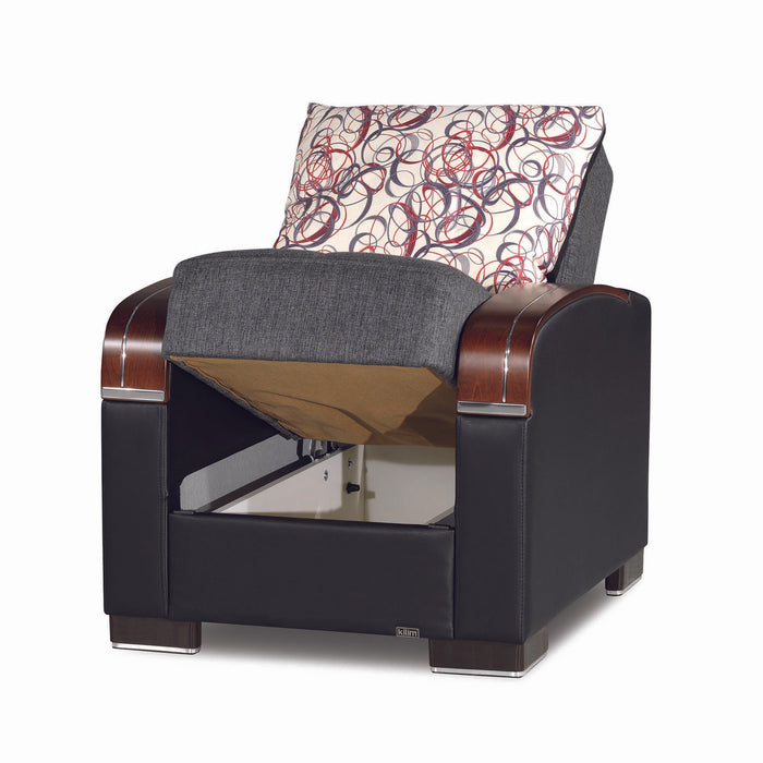 Ottomanson Mobimax Collection Upholstered Convertible Armchair with Storage