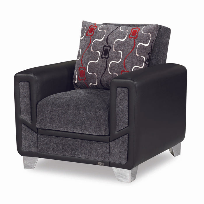 Ottomanson Mondo Modern Collection Upholstered Convertible Armchair with Storage