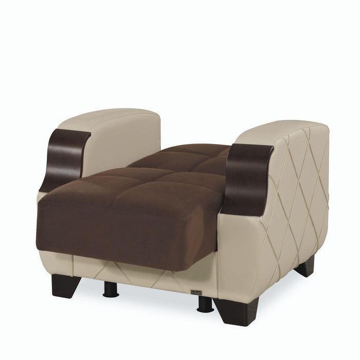 Ottomanson Molina Collection Upholstered Convertible Armchair with Storage