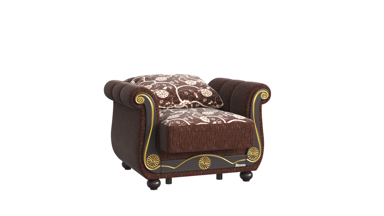 Ottomanson Americana Collection Upholstered Convertible Armchair with Storage