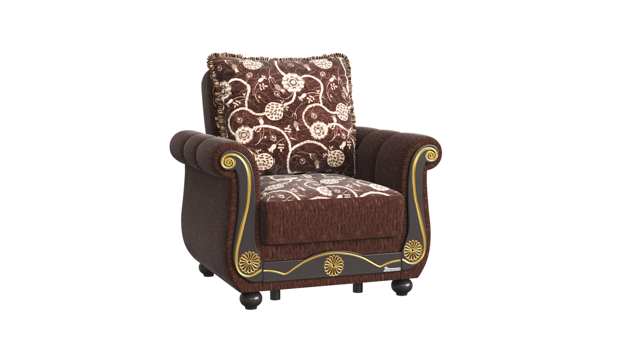 Ottomanson Americana Collection Upholstered Convertible Armchair with Storage
