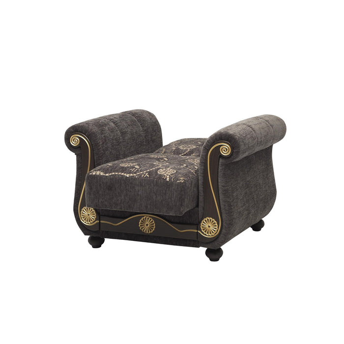 Ottomanson Americana Collection Upholstered Convertible Armchair with Storage