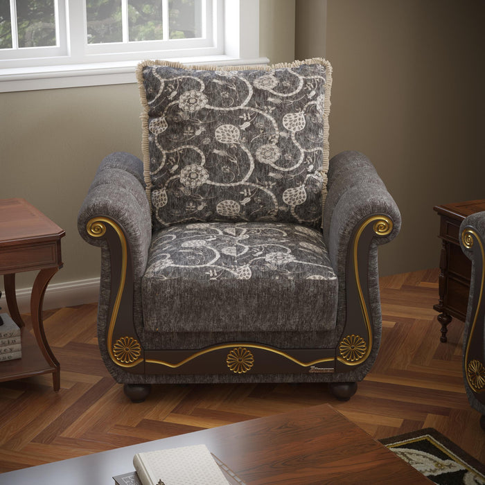 Ottomanson Americana Collection Upholstered Convertible Armchair with Storage