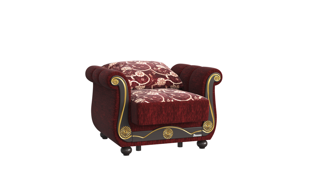 Ottomanson Americana Collection Upholstered Convertible Armchair with Storage
