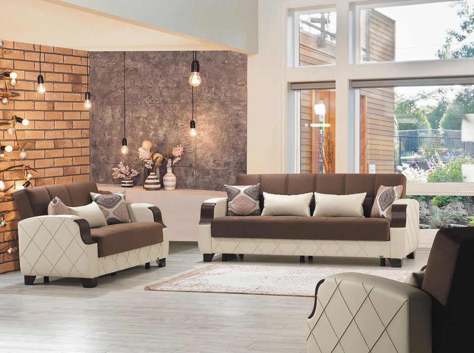 Ottomanson Molina Collection Upholstered Convertible Armchair with Storage