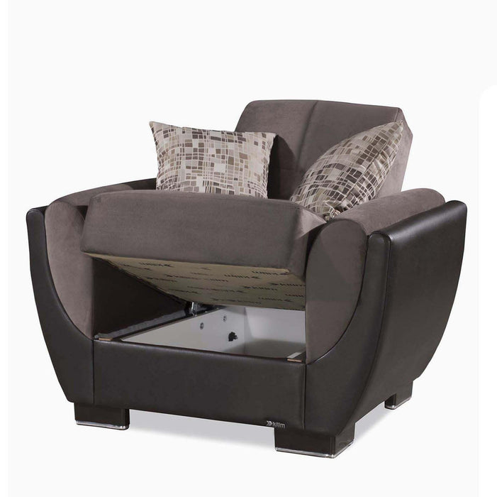 Ottomanson Armada Air Collection Upholstered Convertible Armchair with Storage - Home And Beyond