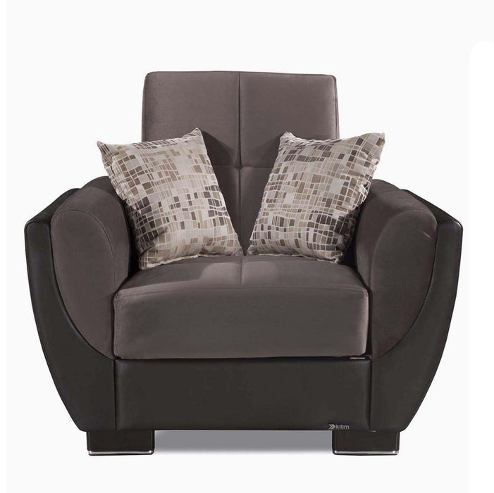 Ottomanson Armada Air Collection Upholstered Convertible Armchair with Storage - Home And Beyond