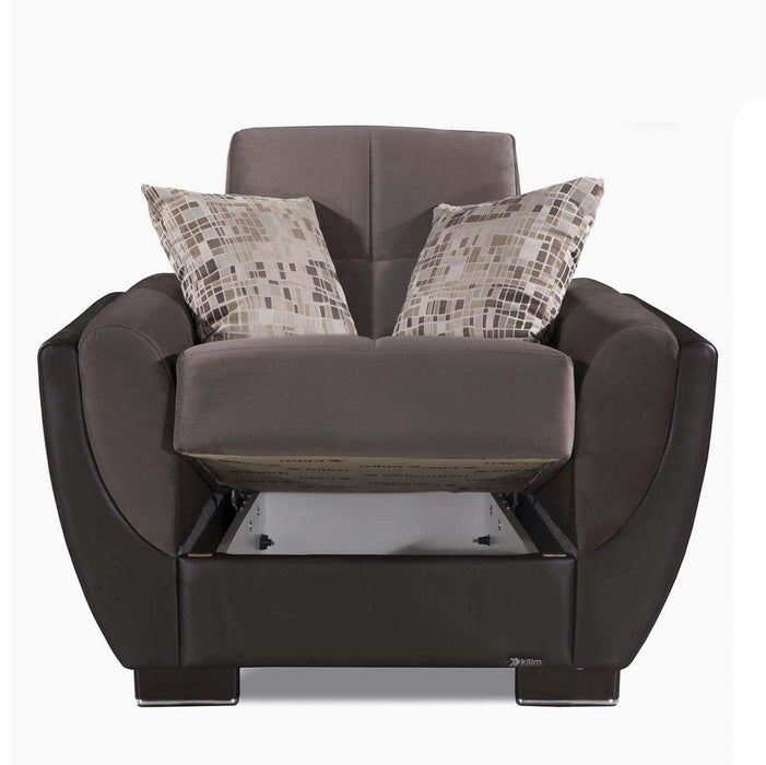 Ottomanson Armada Air Collection Upholstered Convertible Armchair with Storage - Home And Beyond