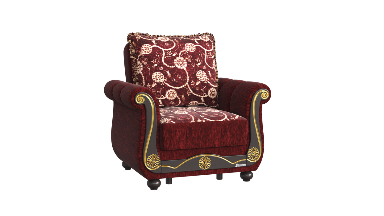 Ottomanson Americana Collection Upholstered Convertible Armchair with Storage