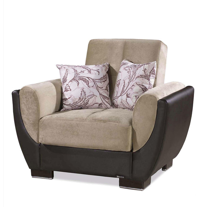 Ottomanson Armada Air Collection Upholstered Convertible Armchair with Storage - Home And Beyond