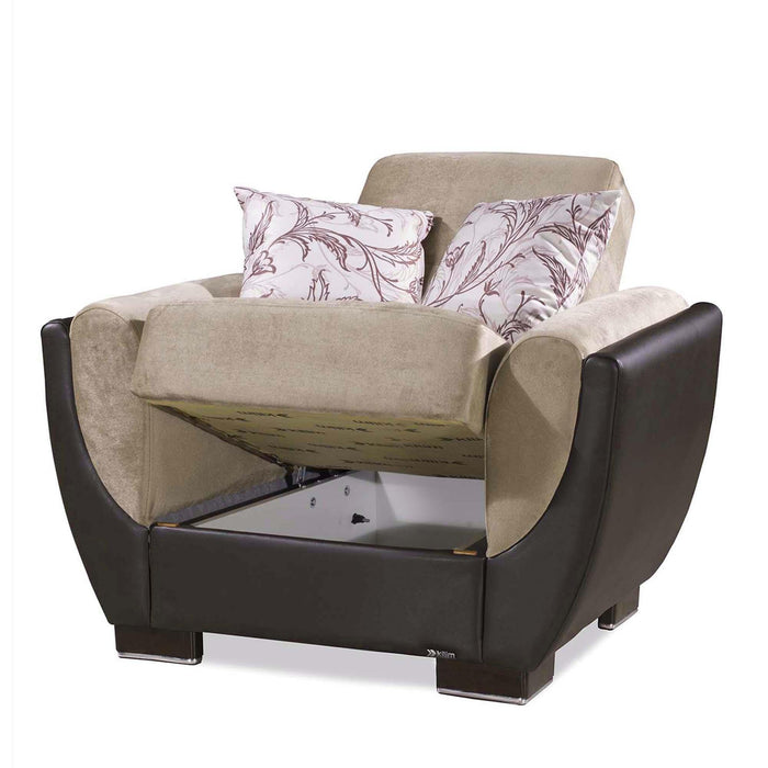 Ottomanson Armada Air Collection Upholstered Convertible Armchair with Storage - Home And Beyond