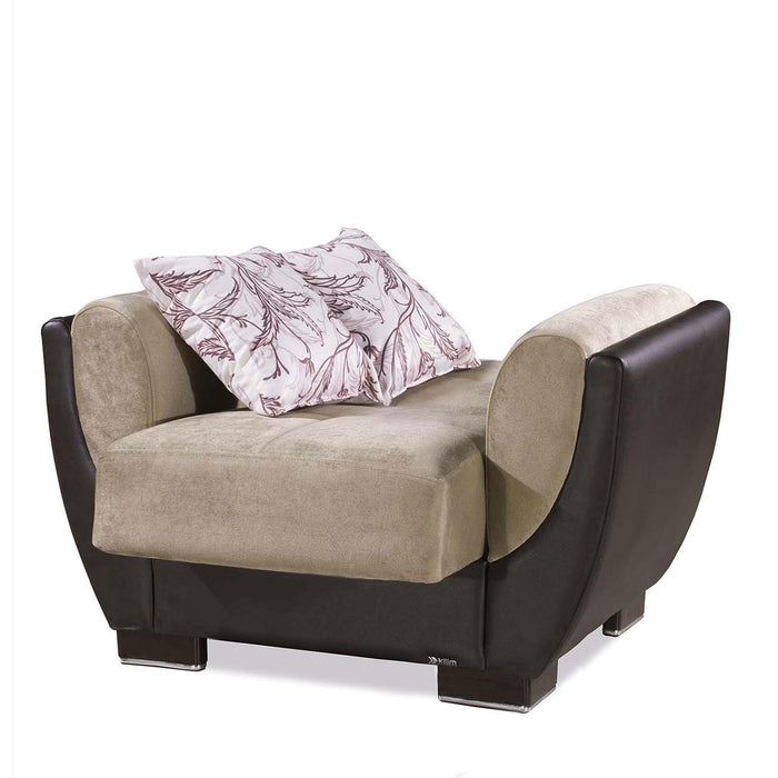 Ottomanson Armada Air Collection Upholstered Convertible Armchair with Storage - Home And Beyond