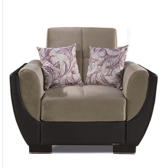 Ottomanson Armada Air Collection Upholstered Convertible Armchair with Storage - Home And Beyond