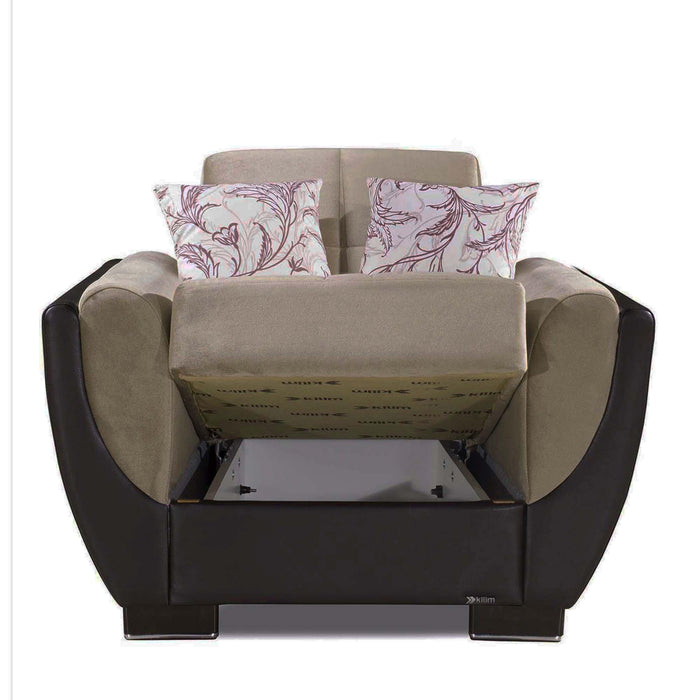 Ottomanson Armada Air Collection Upholstered Convertible Armchair with Storage - Home And Beyond