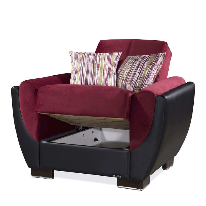 Ottomanson Armada Air Collection Upholstered Convertible Armchair with Storage - Home And Beyond