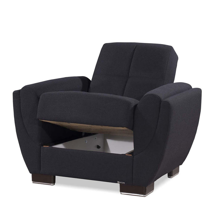 Ottomanson Armada Air Collection Upholstered Convertible Armchair with Storage - Home And Beyond