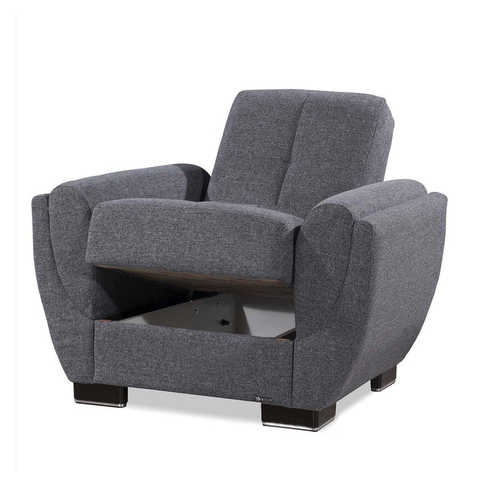 Ottomanson Armada Air Collection Upholstered Convertible Armchair with Storage - Home And Beyond