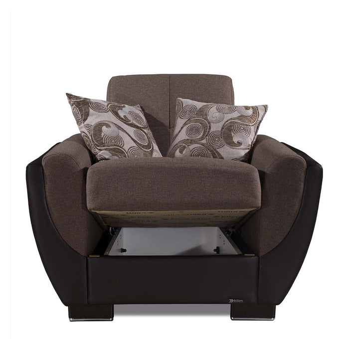 Ottomanson Armada Air Collection Upholstered Convertible Armchair with Storage - Home And Beyond