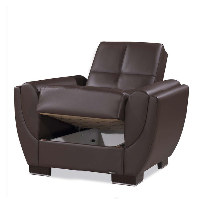 Ottomanson Armada Air Collection Upholstered Convertible Armchair with Storage - Home And Beyond