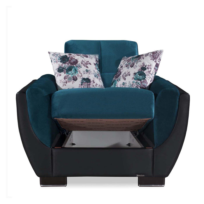 Ottomanson Armada Air Collection Upholstered Convertible Armchair with Storage - Home And Beyond