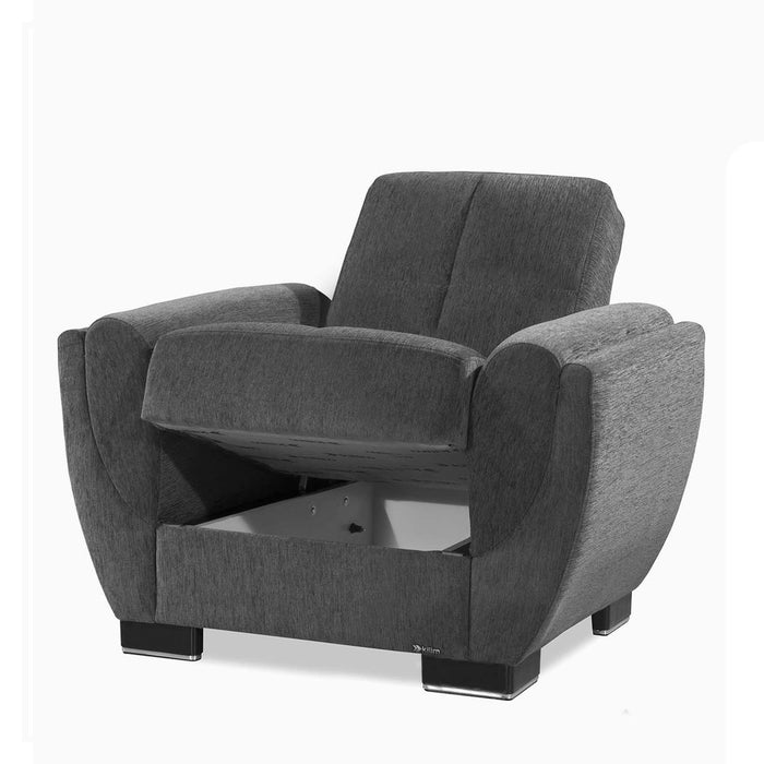 Ottomanson Armada Air Collection Upholstered Convertible Armchair with Storage - Home And Beyond