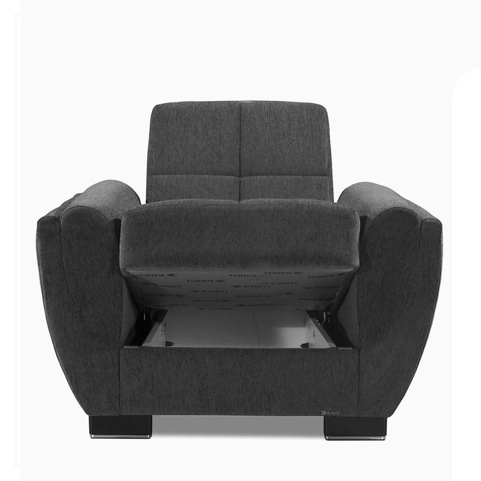 Ottomanson Armada Air Collection Upholstered Convertible Armchair with Storage - Home And Beyond