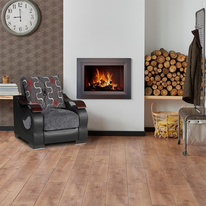 Ottomanson Metroplex Collection Upholstered Convertible Armchair with Storage