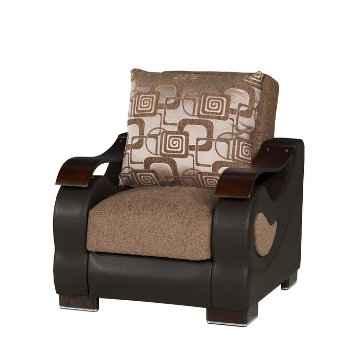Ottomanson Metroplex Collection Upholstered Convertible Armchair with Storage