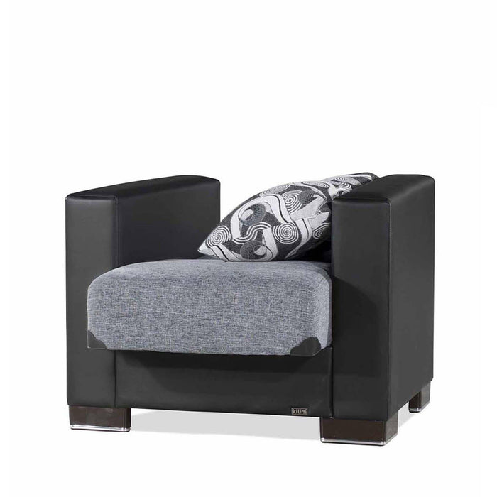 Ottomanson Armada Collection Upholstered Convertible Armchair with Storage