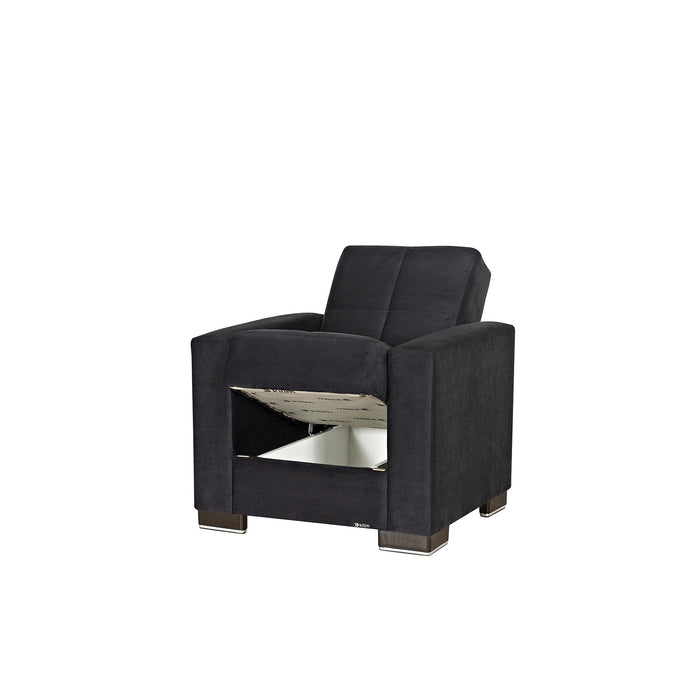 Ottomanson Armada Collection Upholstered Convertible Armchair with Storage